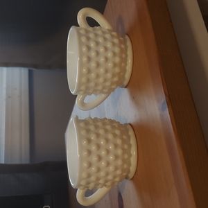 Fenton White Hobnail Milk Glass 2.25" Mini Sugar & Creamer